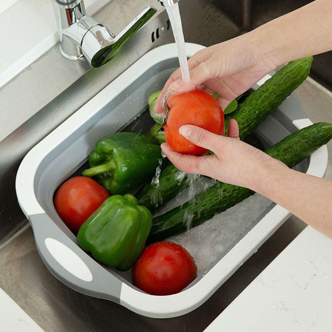 3 In 1 Collapsible Tray For Washing Fruits Vegetables
