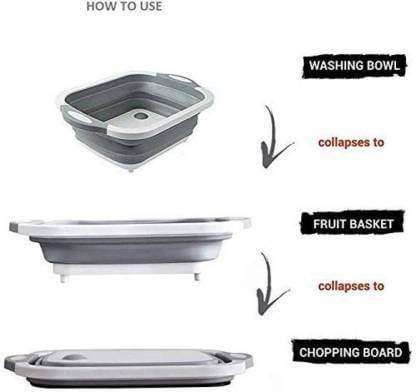3 In 1 Collapsible Tray For Washing Fruits Vegetables